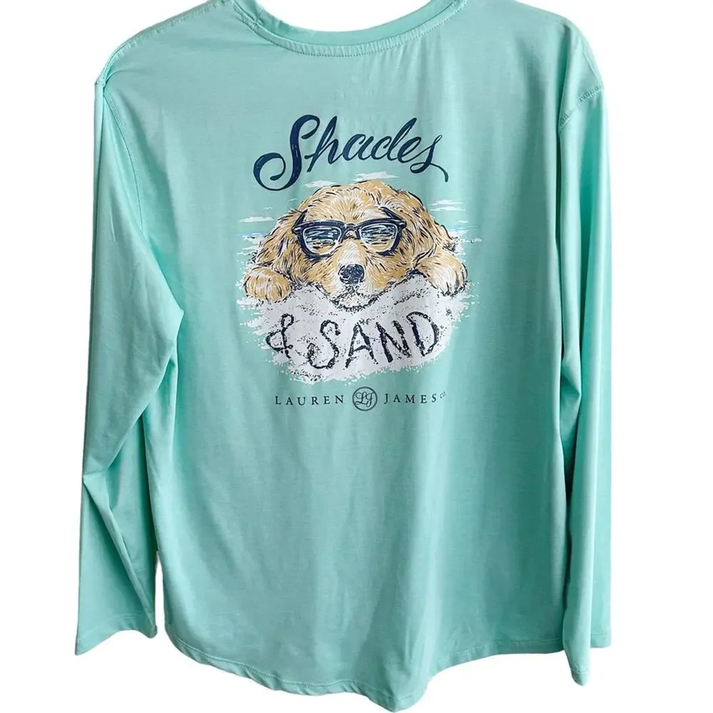 Lauren James Shades & Sand Golden Retriever Dog Graphic Active Long Sleeve